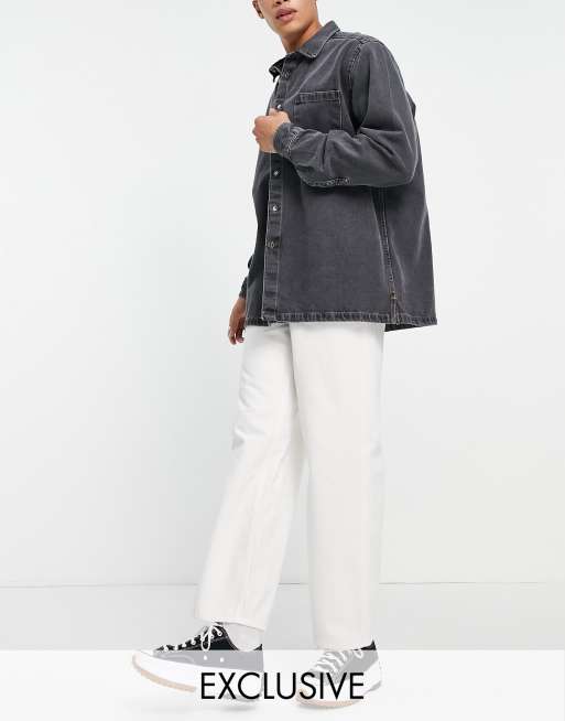 COLLUSION x014 extreme baggy dad jeans in white