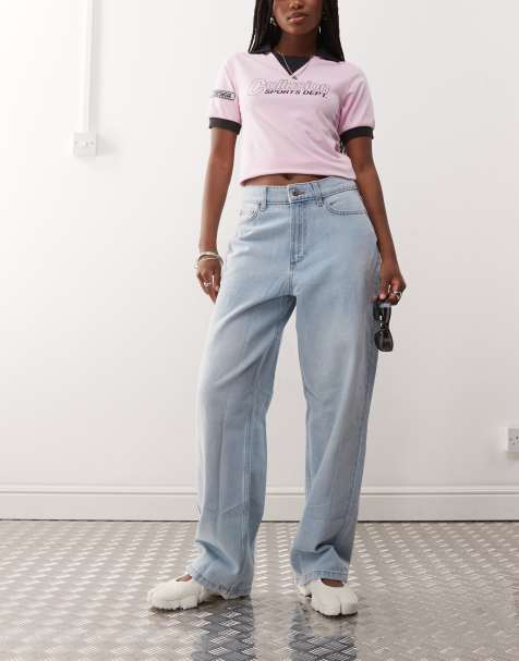 COLLUSION X014 mid rise antifit jeans in lightwash