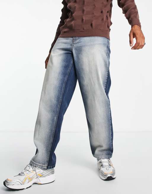 COLLUSION - x014 - Jeans extra larghi blu lavaggio super candeggiato