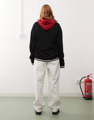 Collusion X 014 Plus Baggy Mid Rise Antifit Jeans In Ecru-white In Neutral