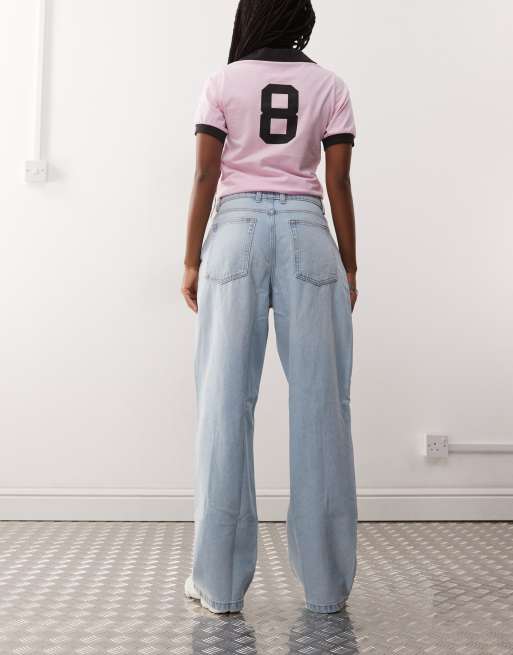 COLLUSION X014 mid rise antifit jeans in lightwash, 2 of 5