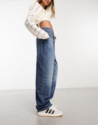 COLLUSION x014 mid rise antifit jeans in midwash - ASOS Price Checker