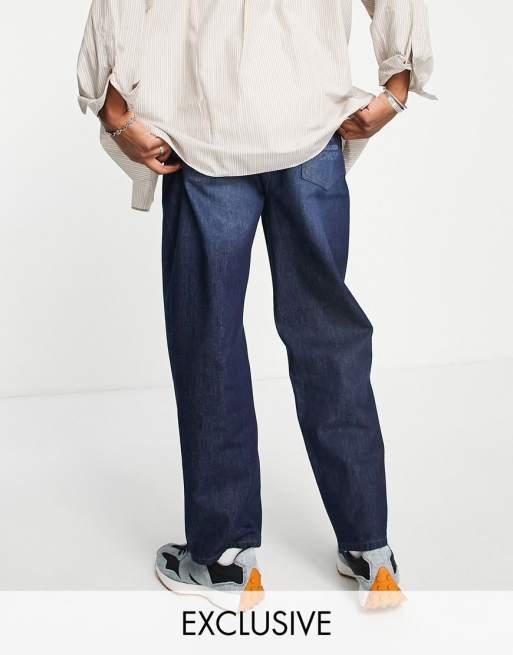 COLLUSION x014 – One Glass One Garment – Niebieskie jeansy typu baggy w stylu lat 90.