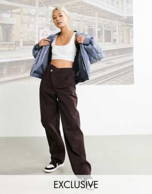 collusion x014 dad jeans with stepped waistband