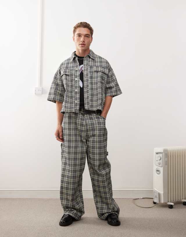 Collusion - x015 baggy jeans in black & white check co-ord