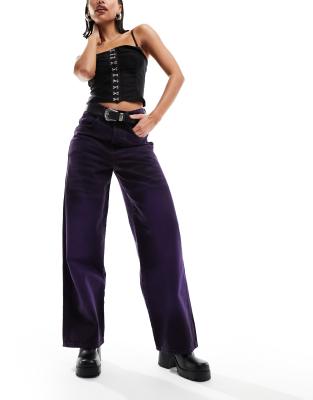 X015 baggy jeans in purple wash-Black