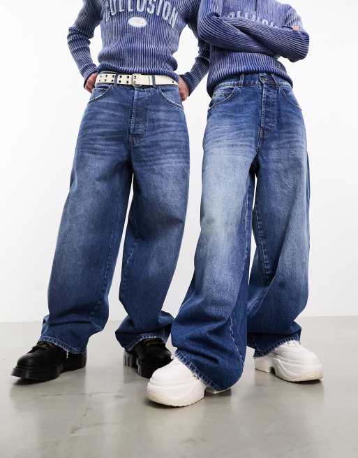 Baggy jeans with underwear detail - Trousers - BSK Teen