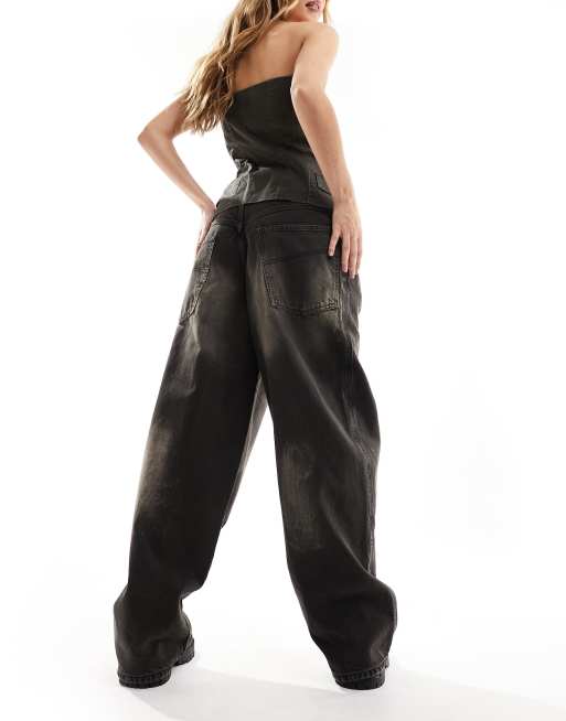 Black Super Baggy Cargo Denim, Buy Baggy Jeans