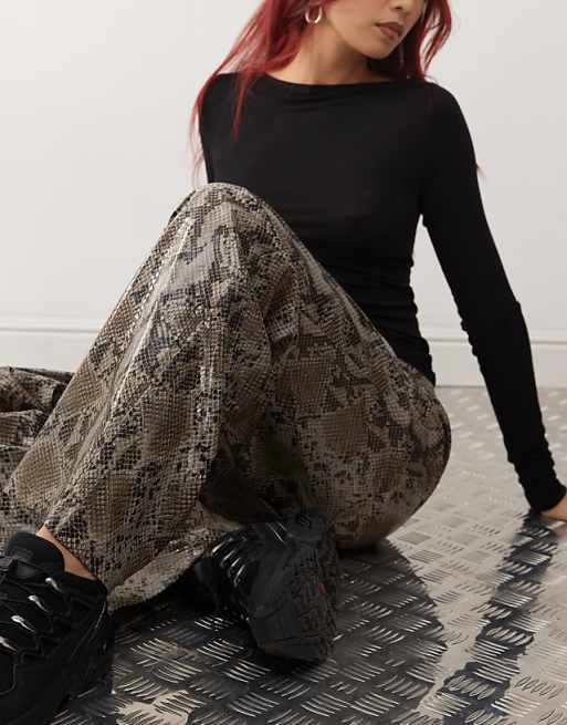 COLLUSION X015 PU baggy pants in snakeprint | ASOS COLLUSION X015 PU baggy pants in snakeprint | ASOS