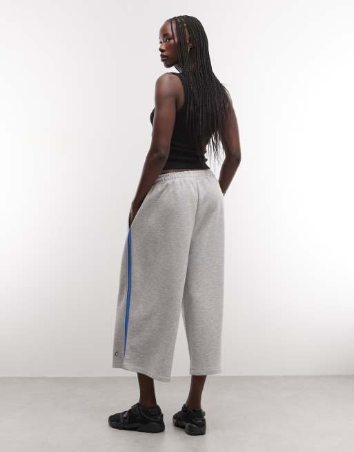 COLLUSION xl baggy ankle grazer shorts in grey marl, 2 of 5