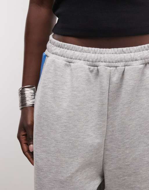 COLLUSION xl baggy ankle grazer shorts in grey marl, 4 of 5