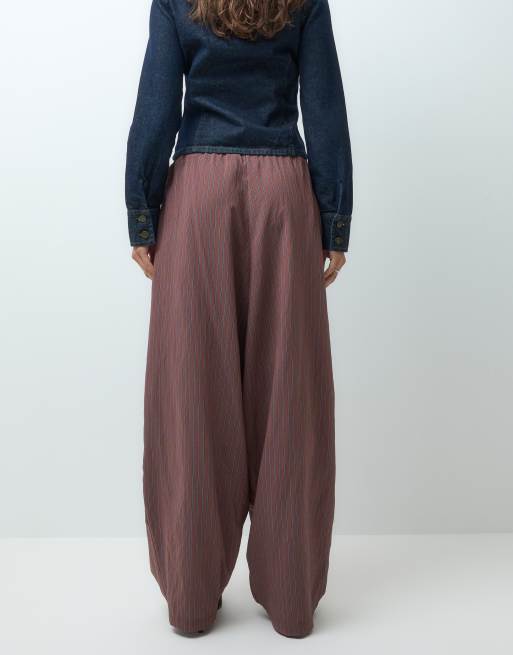 COLLUSION XL baggy ballongbyxor i brunrandigt, 3 av 5