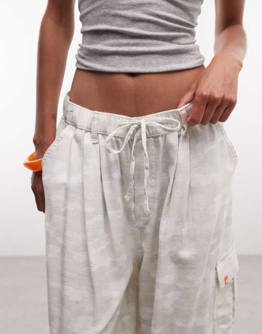 COLLUSION XL baggy cargo met linnenlook en camoprint, 3 van 5