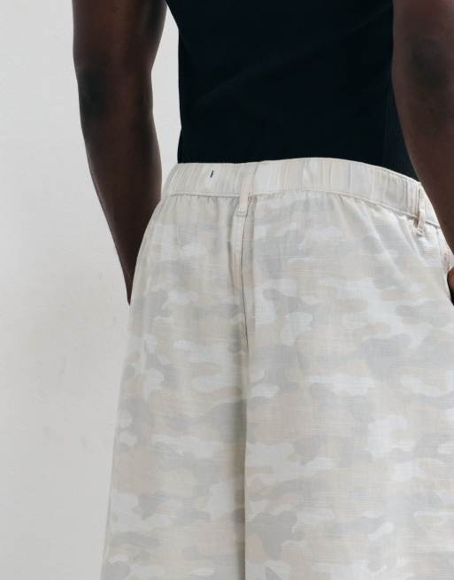 COLLUSION XL baggy cargo met linnenlook en camoprint, 4 van 5