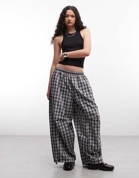 COLLUSION xl baggy check nylon jogger co-ord - view 1