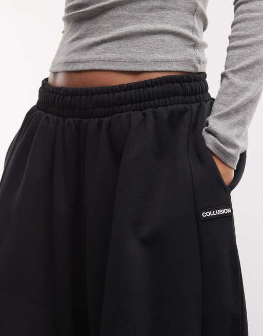 COLLUSION xl baggy jogger in black co-ord, 3 of 5
