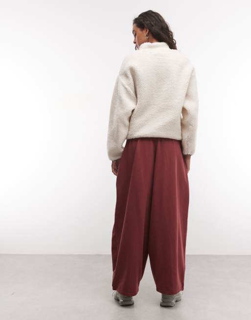 COLLUSION xl baggy jogger in burgundy set, 4 of 5