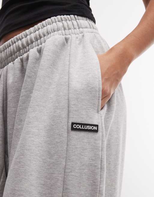 COLLUSION xl baggy jogger in grey marl co-ord, 3 of 5