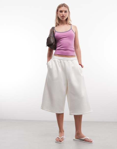 COLLUSION XL baggy longline jogger short in ecru - view 1