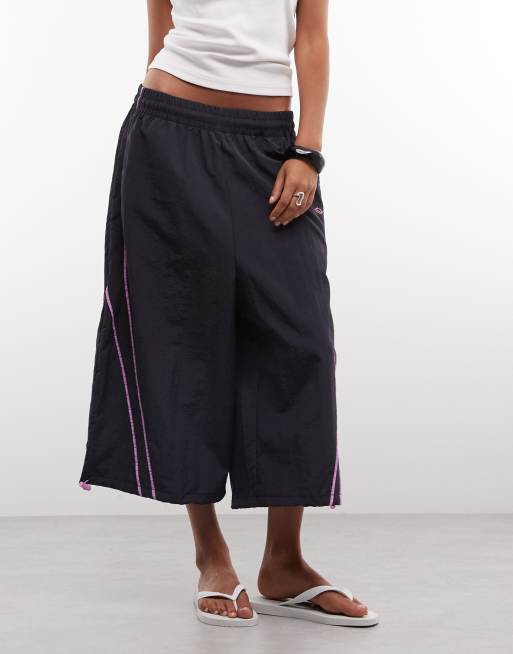 COLLUSION XL baggy longline nylon short in navy, 2 of 5
