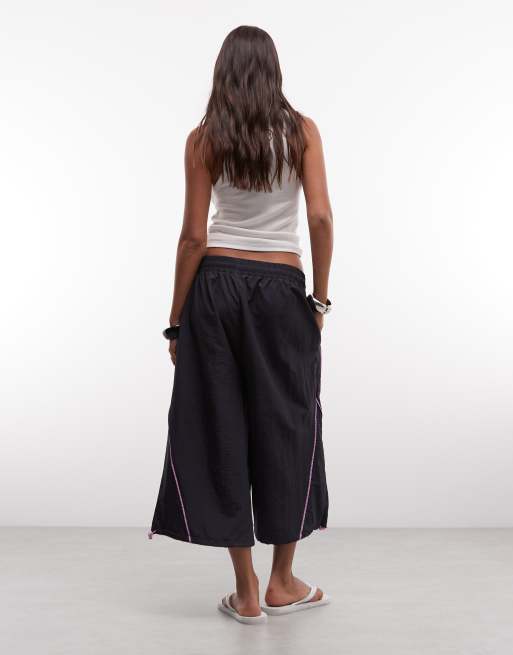 COLLUSION XL baggy longline nylon short in navy, 3 of 5