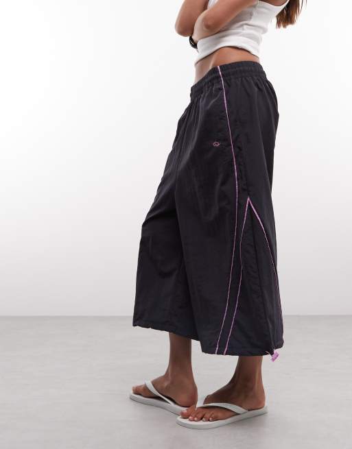 COLLUSION XL baggy longline nylon short in navy, 5 of 5
