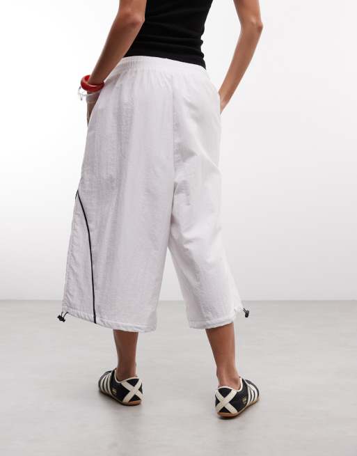 COLLUSION XL baggy longline nylonshorts i hvid, 5 af 5