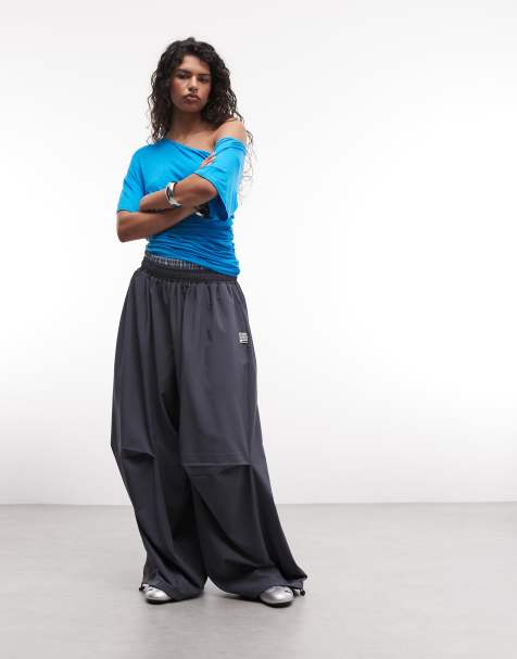 COLLUSION xl baggy nylon boxer shorts sweatpants - view 1