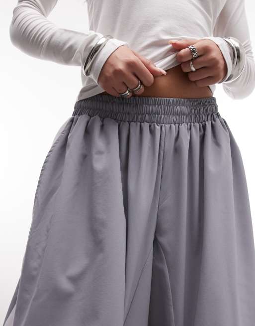 COLLUSION XL baggy nylon sports jogger in baby blue, 4 of 5