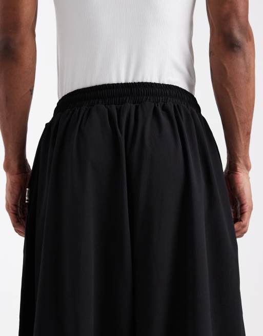 COLLUSION xl baggy nylon sweatpants in black, 5 of 5