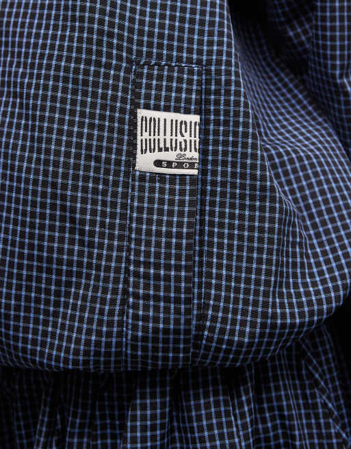 COLLUSION XL baggy nylon track jacket in check co-ord, 2 of 4