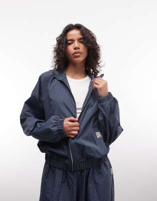 Collusion Xl Baggy Nylon Track Jacket In Blue