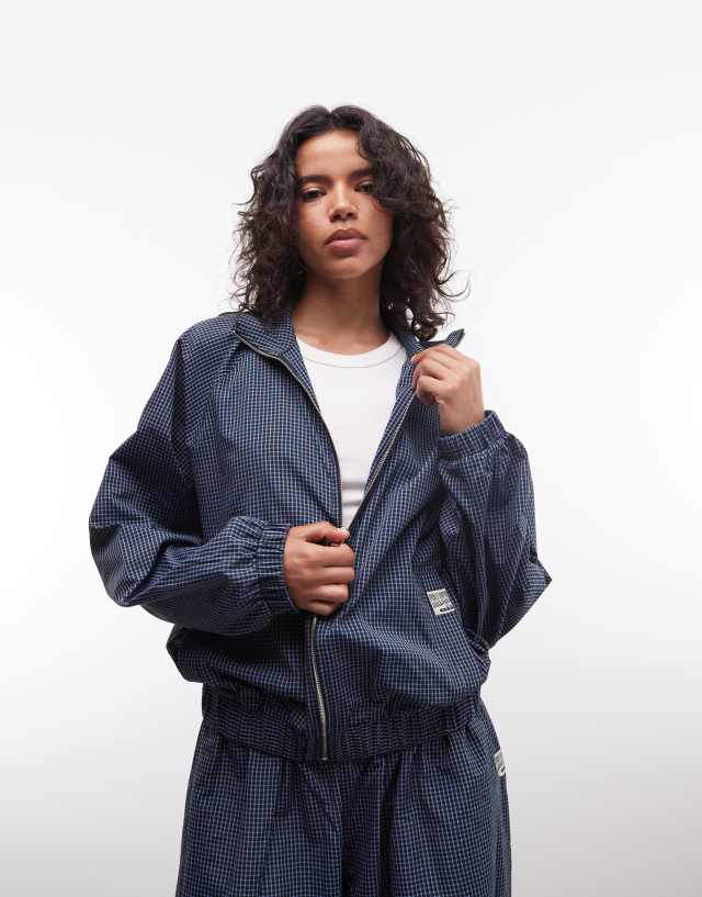COLLUSION xl baggy nylon track jacket in plaid - part of a set | ASOS