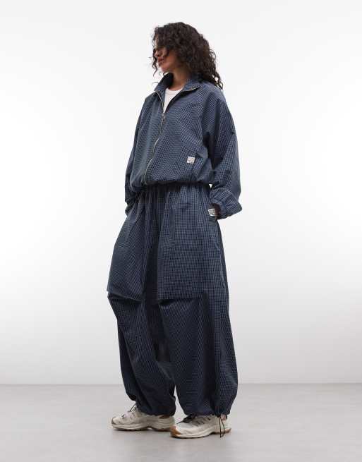 COLLUSION xl baggy nylon track jacket in plaid - part of a set | ASOS