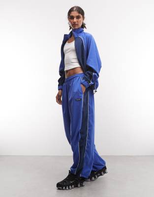 Collusion Xl Baggy Panel Nylon Jogger In Blue