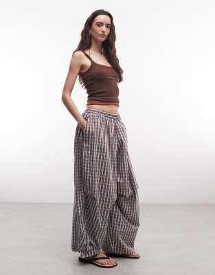 Collusion Xl Baggy Pants In Brown