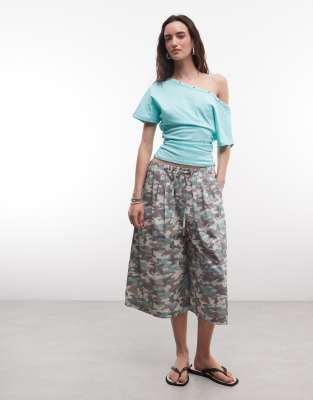 Collusion Xl Baggy Longline Jort In Blue