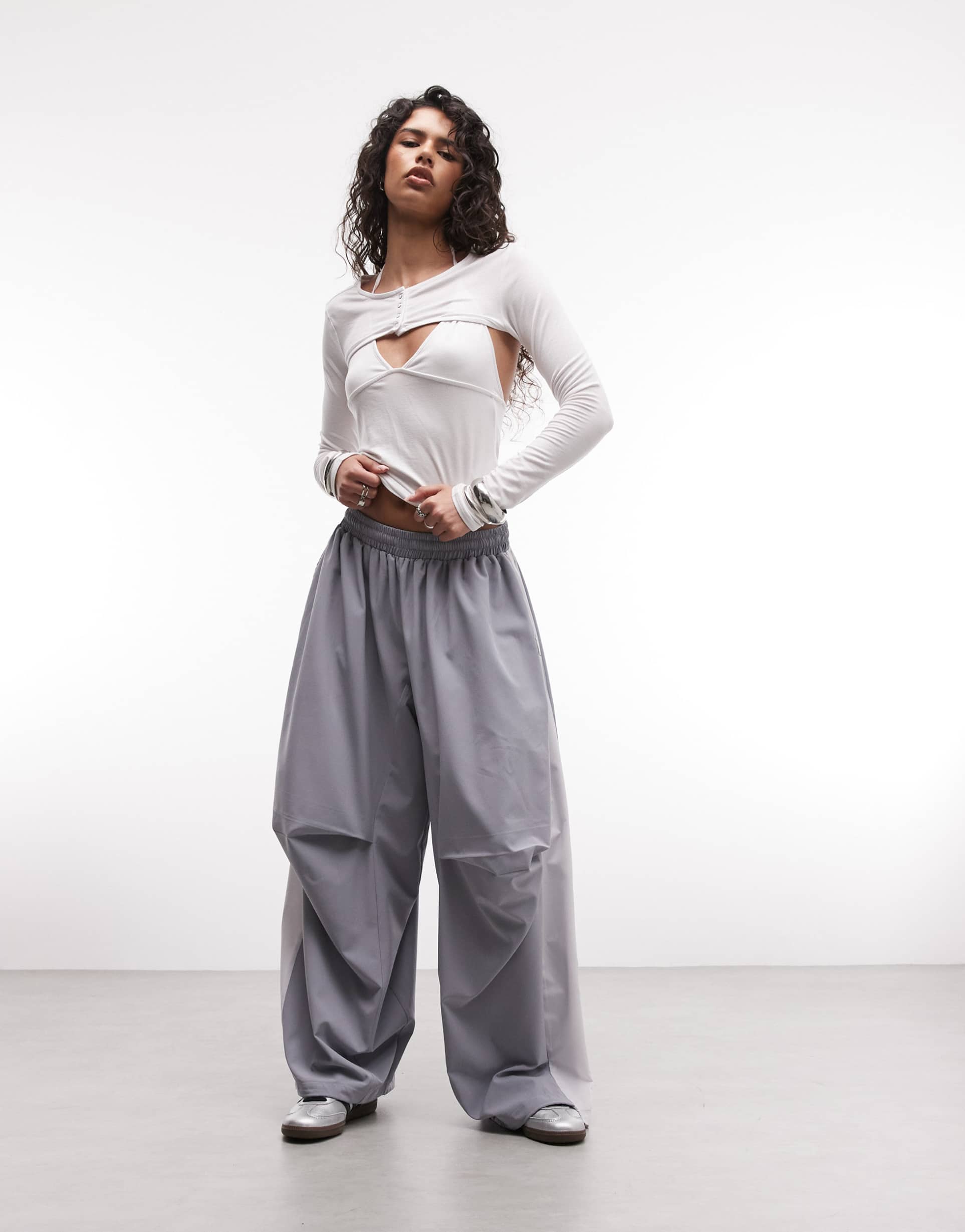 collusion xl baggy sports sweatpants in baby blue