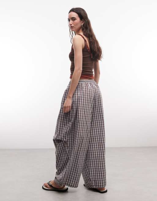 COLLUSION XL baggy trouser in navy check, 5 of 5