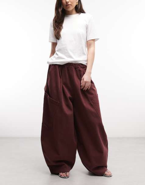COLLUSION XL balloon cargo trouser in plum - view 1
