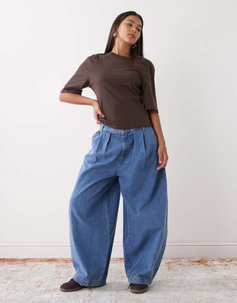 COLLUSION XL balloon jeans in marble wash - view 1