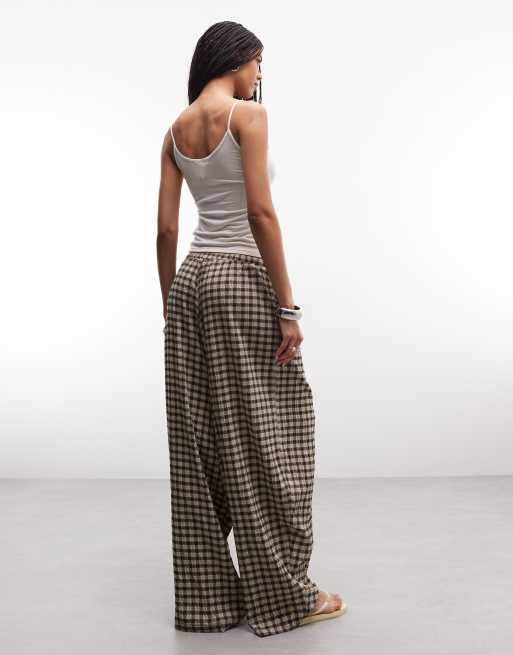 COLLUSION XL balloon leg pants in green check, 5 of 5