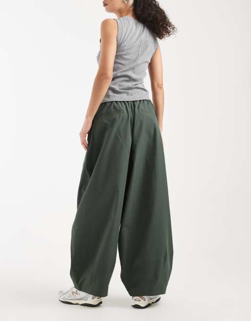 COLLUSION XL balloon leg pants in khaki