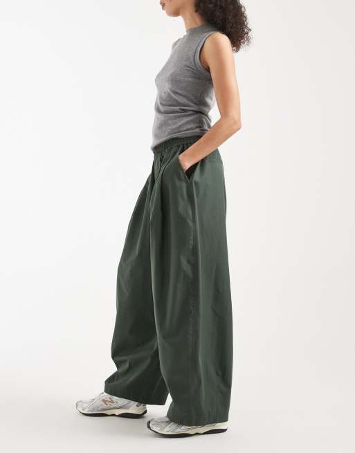 COLLUSION XL balloon leg trouser in khaki, 3 of 5