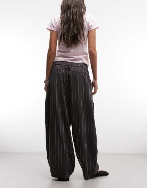 COLLUSION XL balloon pants in pink pinstripe, 5 of 5