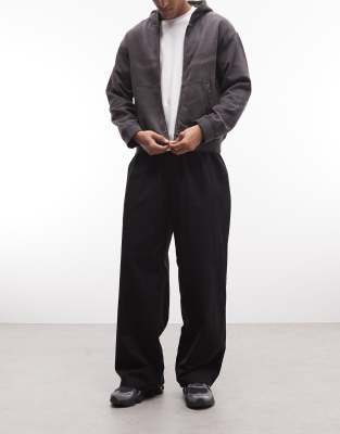 Collusion Xl Balloon Pants With Linen In Black