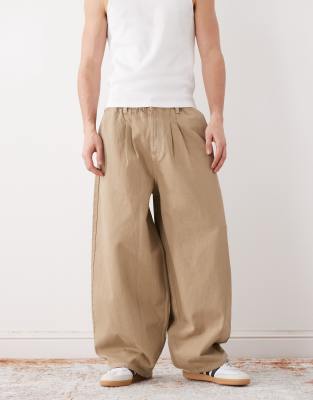 Collusion Xl Balloon Pull On Pants In Neutral