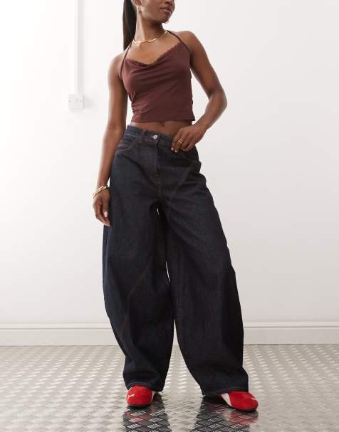 COLLUSION - XL jeans met lage taille en wijde ronde pijpen in spoelwassing - view 1