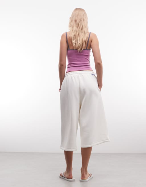 COLLUSION – XL – Naturvita, baggy mjukisshorts i lång modell, 5 av 5