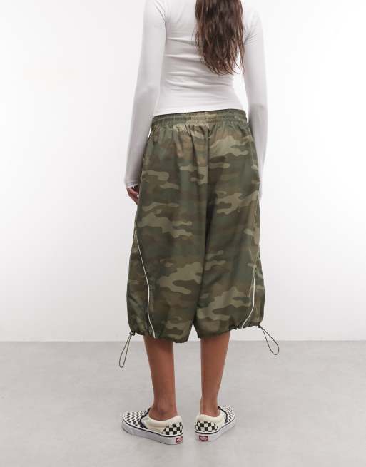 COLLUSION - XL - Pantaloncini ampi taglio lungo in nylon mimetici, 5 di 5